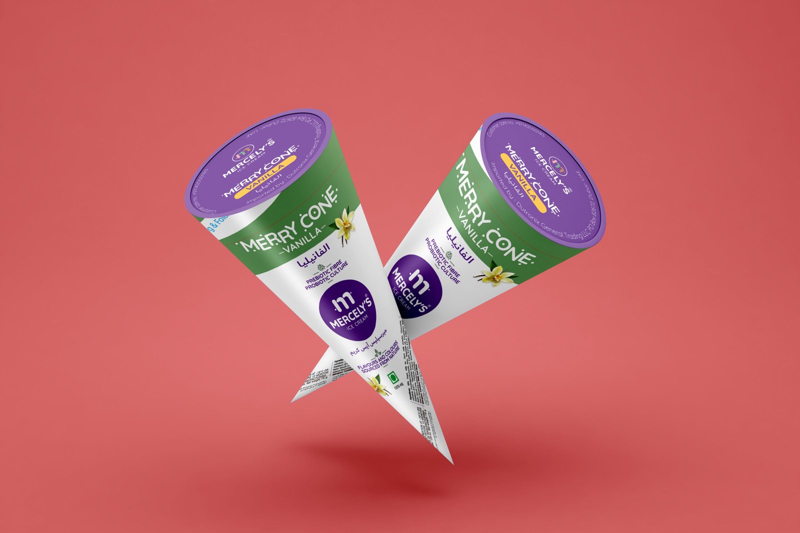 ice cream cone mockup on soft color background